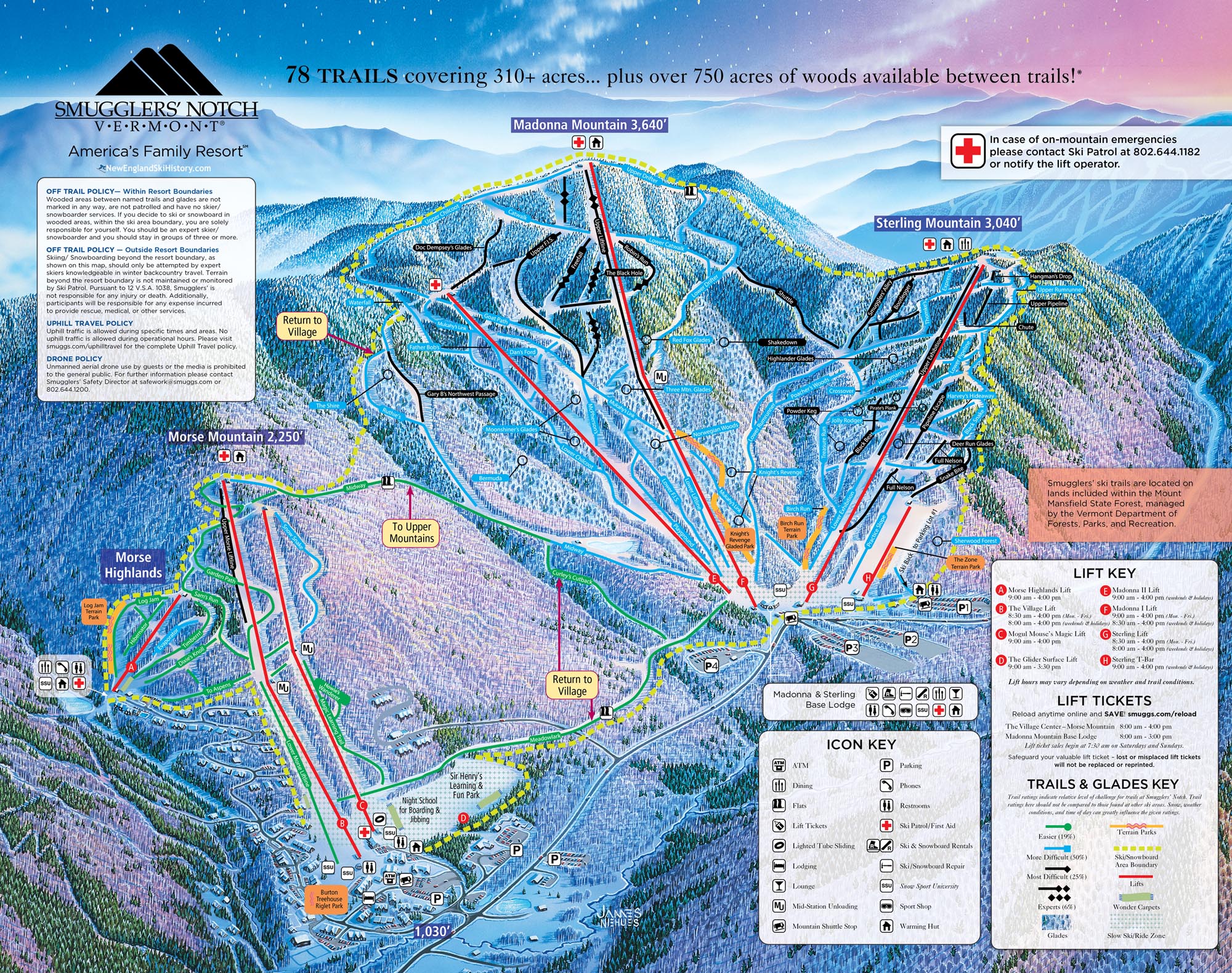 2022-23 Smugglers Notch Trail Map