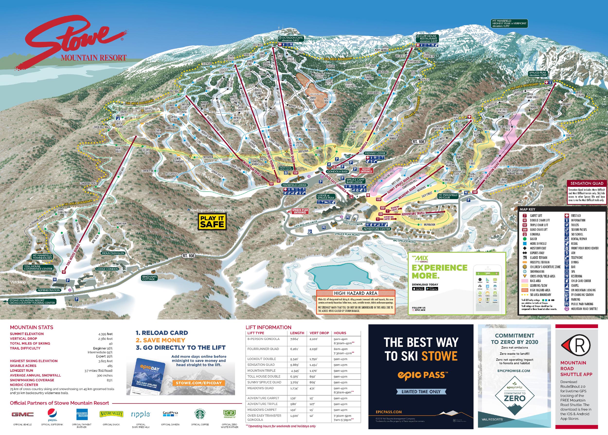 2018-19 Stowe Trail Map