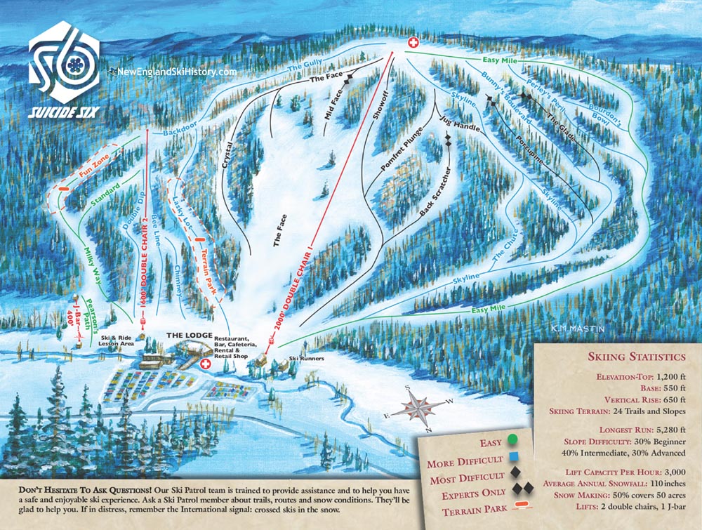 2015-16 Suicide Six Trail Map