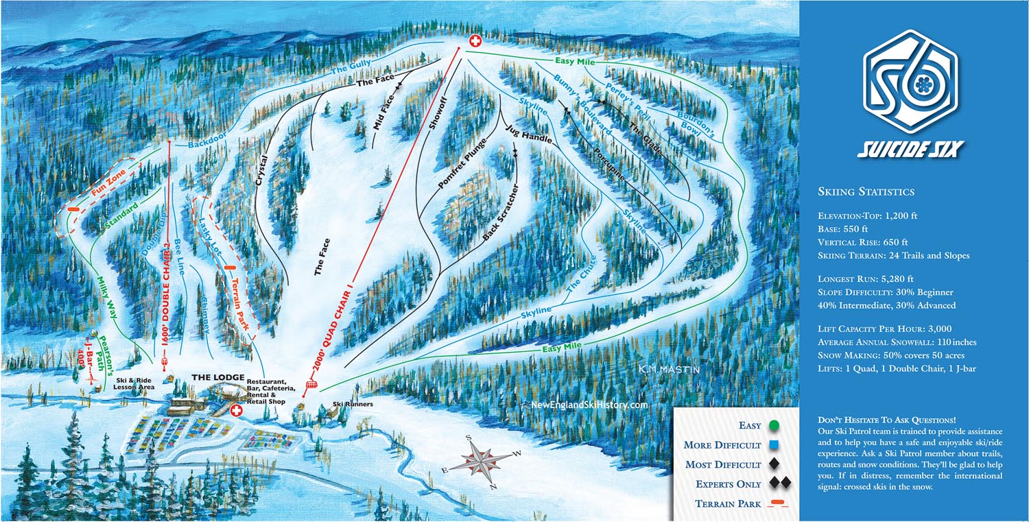 2018-19 Suicide Six Trail Map