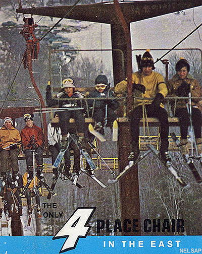 The 747 quad chairlift circa the 1970s