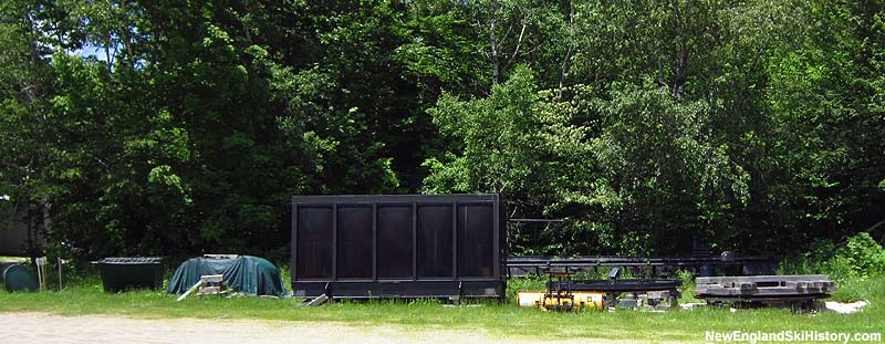 The triple chairlift in storage in 2012