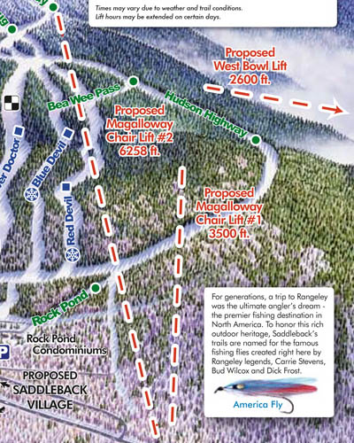 The Magalloway area on the 2008-2009 trail map