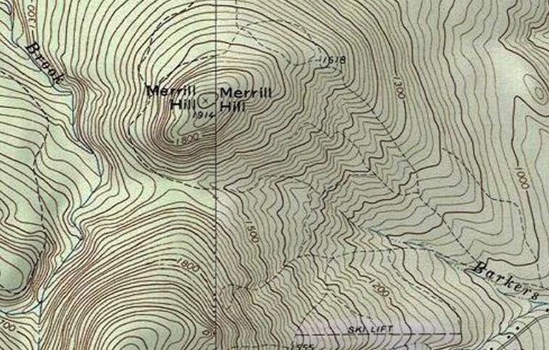 Merrill Hill topographic map