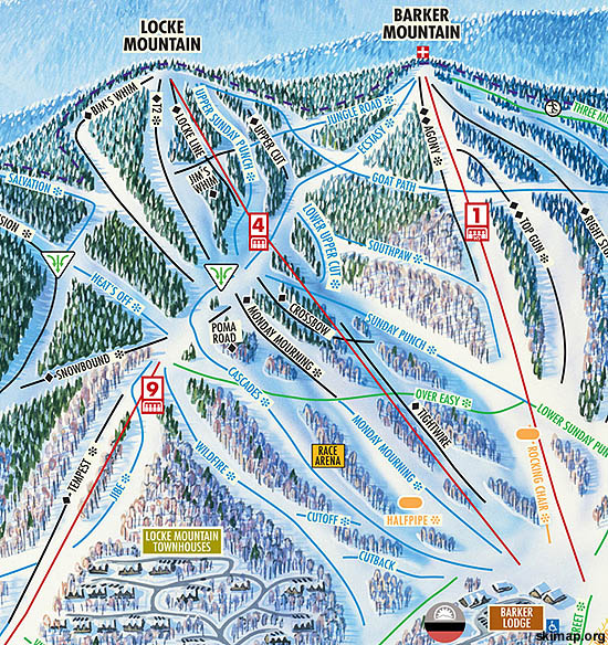 Locke Mountain on the 2008 Sunday River trail map
