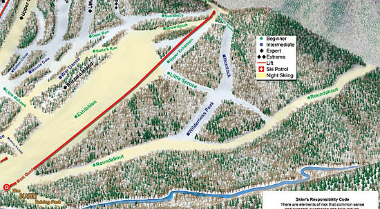 Wilderness Peak on the 2007-2008 Berkshire East trail map