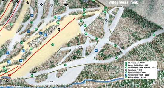 Wilderness Peak on the 2002-2003 Berkshire East trail map