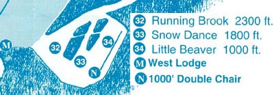 The last trail map to show the Little Beaver complex (1994-95)