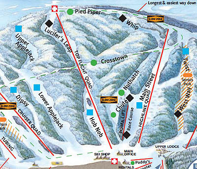 The Top Flight Quad area on the 2009 trail map