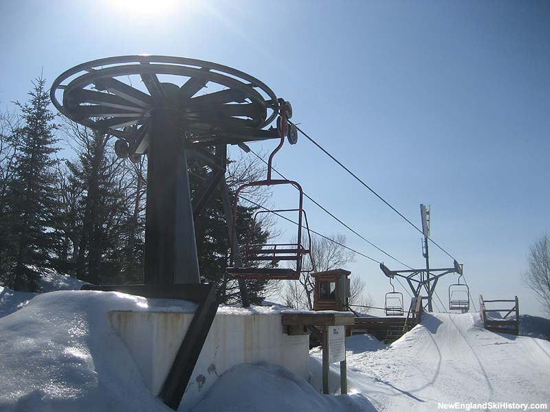 The top of the double chairlift