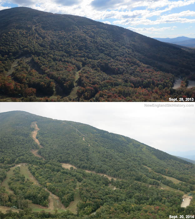 Baron's Run from Bald Mountain, September 2013 vs. September 2014