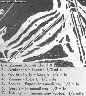 Zoomer as seen on the 1962-63 trail map