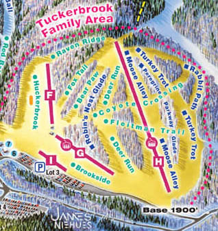 The Tuckerbrook Area in the 2009 Cannon trail map