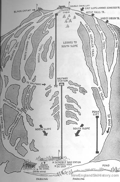 The 1962-63 Cranmore map, prior to the North Chair being installed