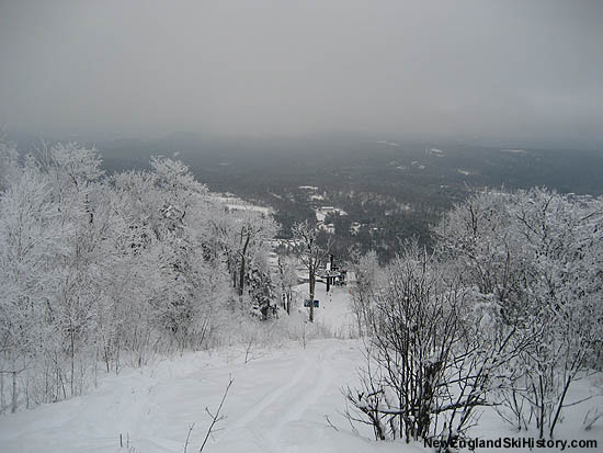 Looking down from the former quad summit terminal at the current quad summit terminal (2007)