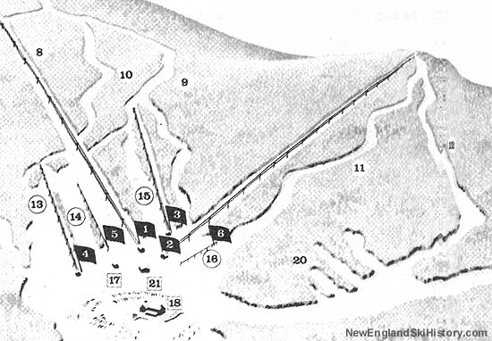 Mt. Rowe as seen in the 1962 Gunstock trail map