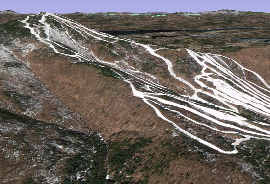 A 2011 Google Earth rendering of the Southwest Pistol area