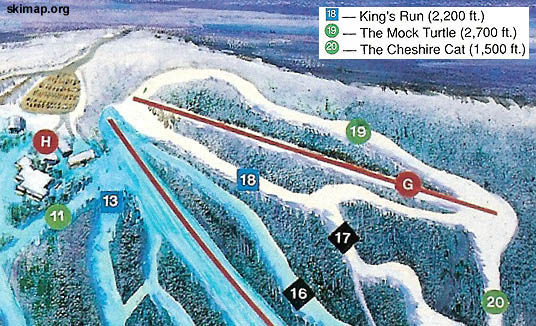 The Northside area on the 1991 King Ridge trail map