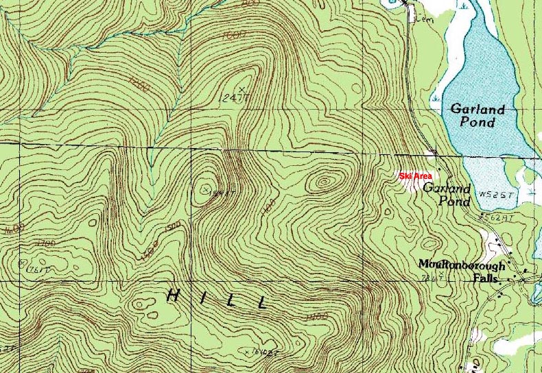 The USGS topographic map of Red Hill Ski Club