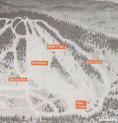 The early 1980s Temple Mountain trail map showing the west area