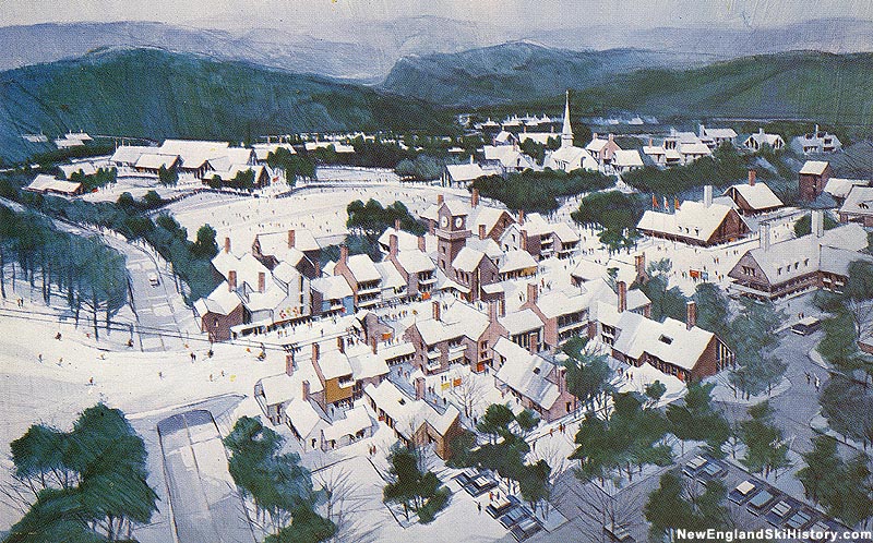 A circa 1960s or 1970s rendering of a village ski lift to be constructed in Waterville Valley