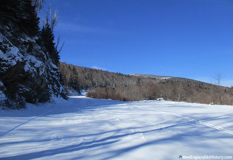 Looking up the connector trail with Pico in the background (2016)