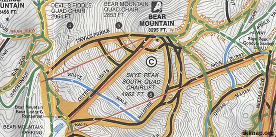 Bear Mountain on the 1984 Killington trail map