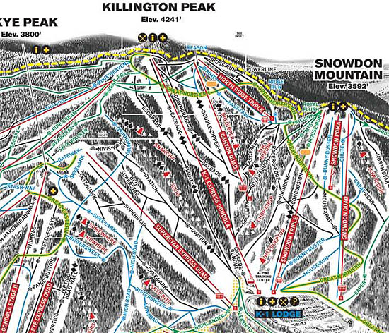 Killington Peak as seen on the 2009 Killington trail map