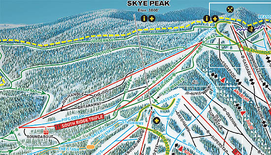 The South Ridge area in the 2010 Killingon trail map