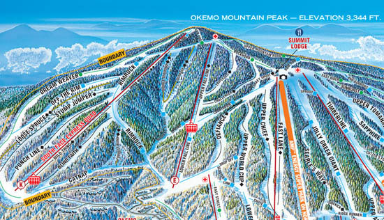 Glades Peak on the 2009 Okemo trail map