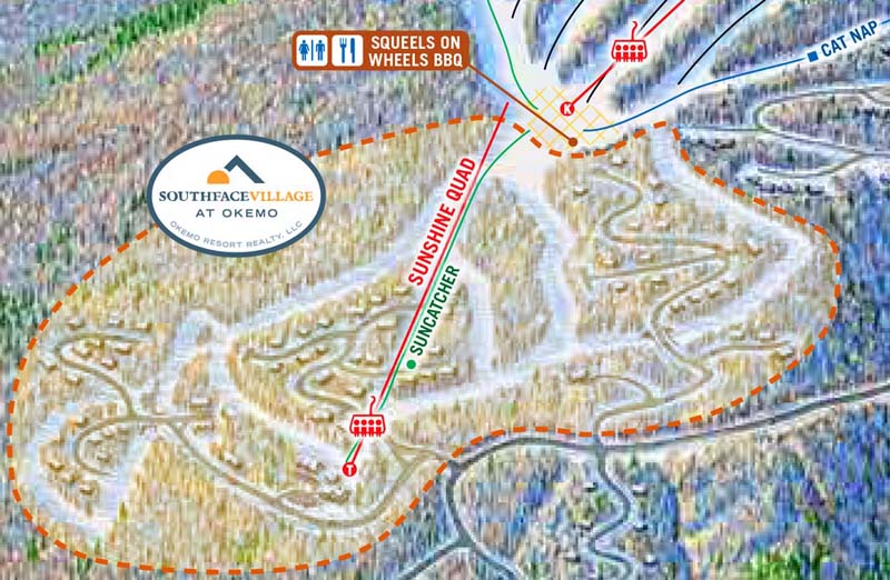 The 2015-16 South Face Village Trail Map