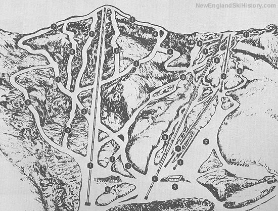 Madonna Mountain on the 1963 Smugglers' Notch trail map