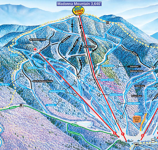 Madonna Mountain on the 2008 Smugglers' Notch trail map