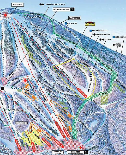 The Snow Bowl as seen on the 2008 trail map