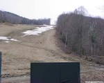 Remains of the partially installed chairlift (lift shack door at left) in 2002 prior to installation of West Quad