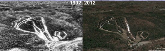 Ski Sundown Aerial Imagery, 1992 vs. 2012