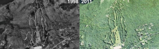 Camden Snow Bowl Aerial Imagery, 1998 vs. 2011