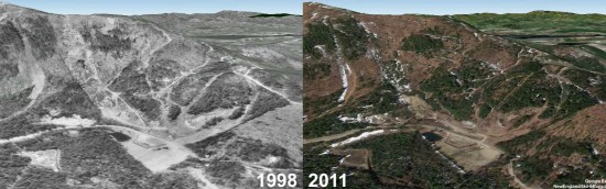 Alpine Ridge Aerial Imagery, 1998 vs. 2011