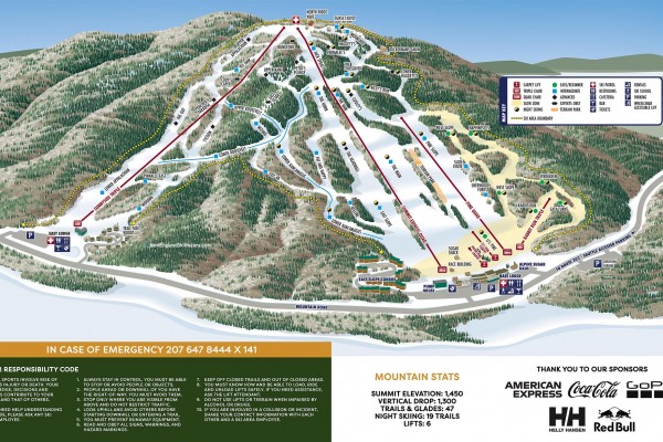 2025-26 Pleasant Mountain Trail Map