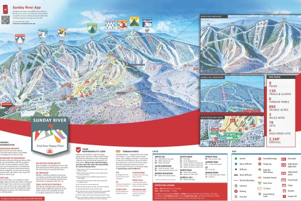 2022-23 Sunday River Trail Map