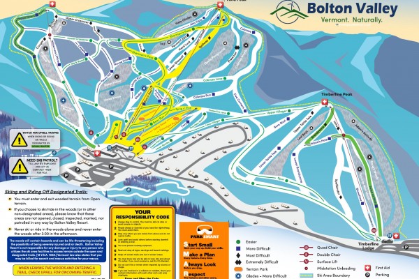 2024-25 Bolton Valley Trail Map