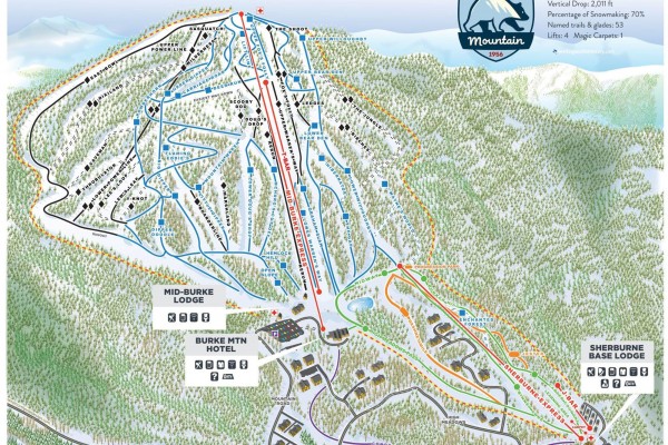 2025-26 Burke Mountain Trail Map