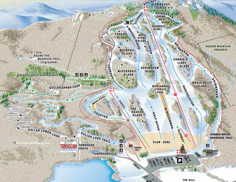 2025-26 Camden Snow Bowl Trail Map