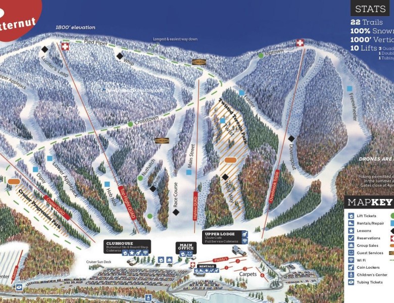 2022-23 Ski Butternut Trail Map