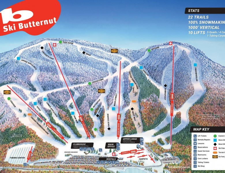 2025-26 Ski Butternut Trail Map