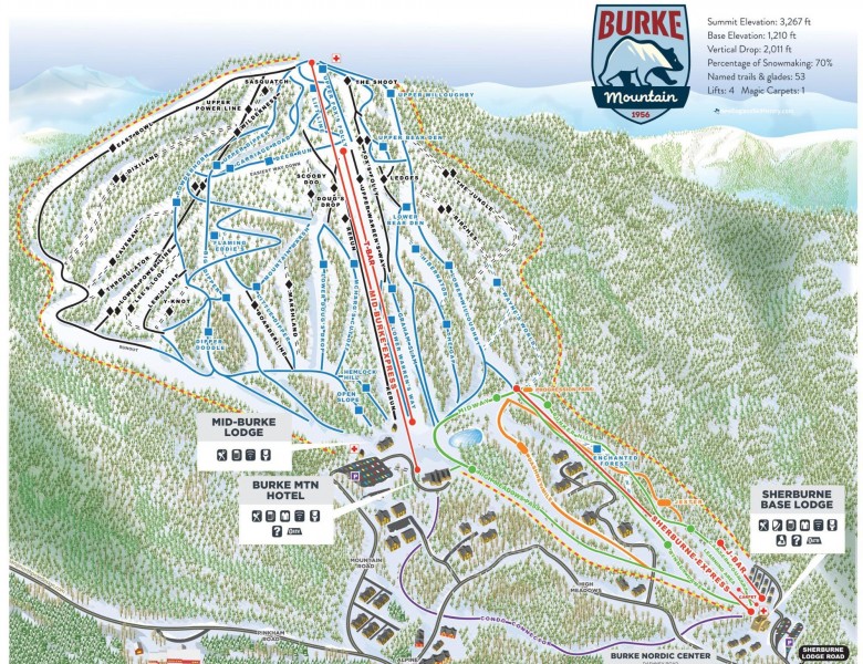 2025-26 Burke Mountain Trail Map