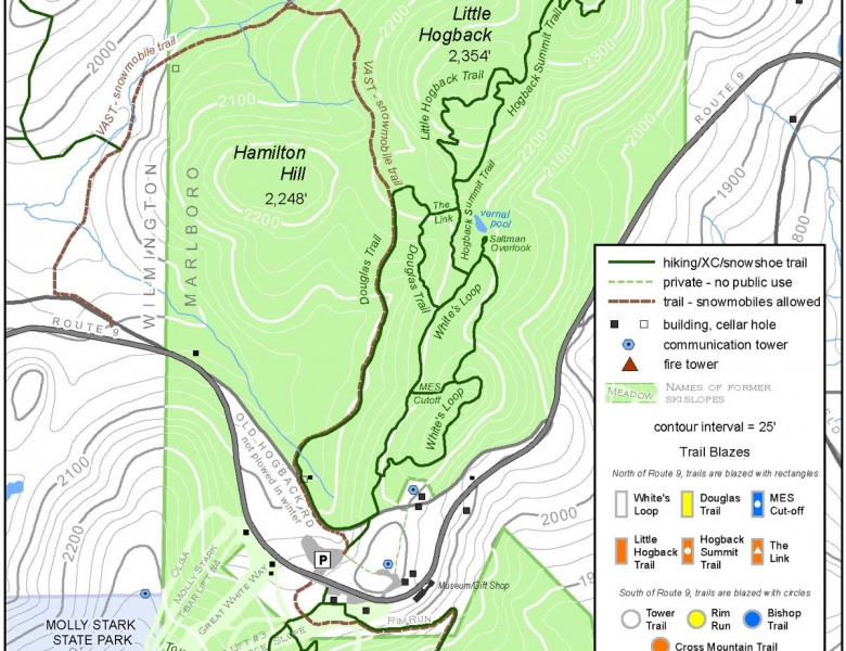 2016-17 Hogback Backcountry Trail Map