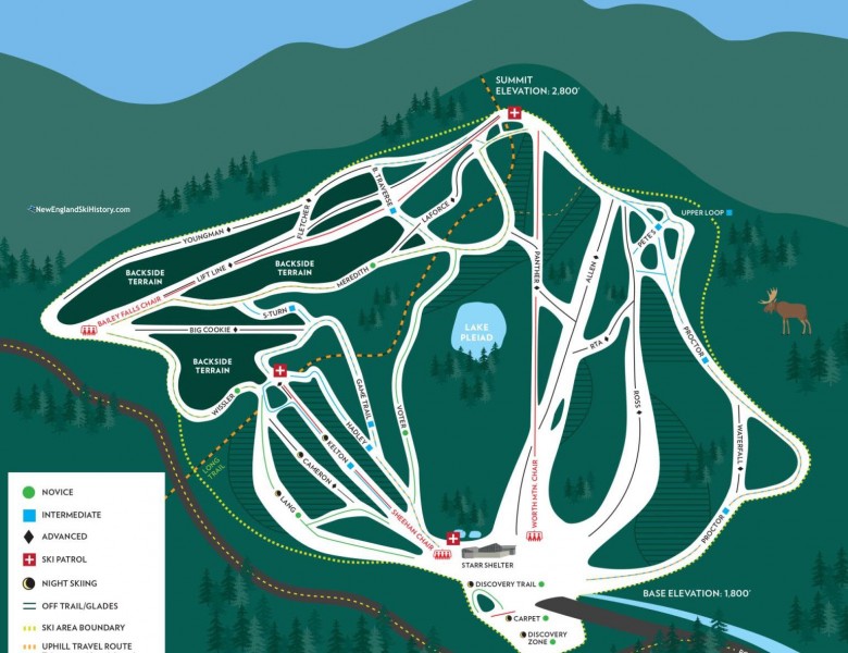 2025-26 Middlebury College Snow Bowl Trail Map