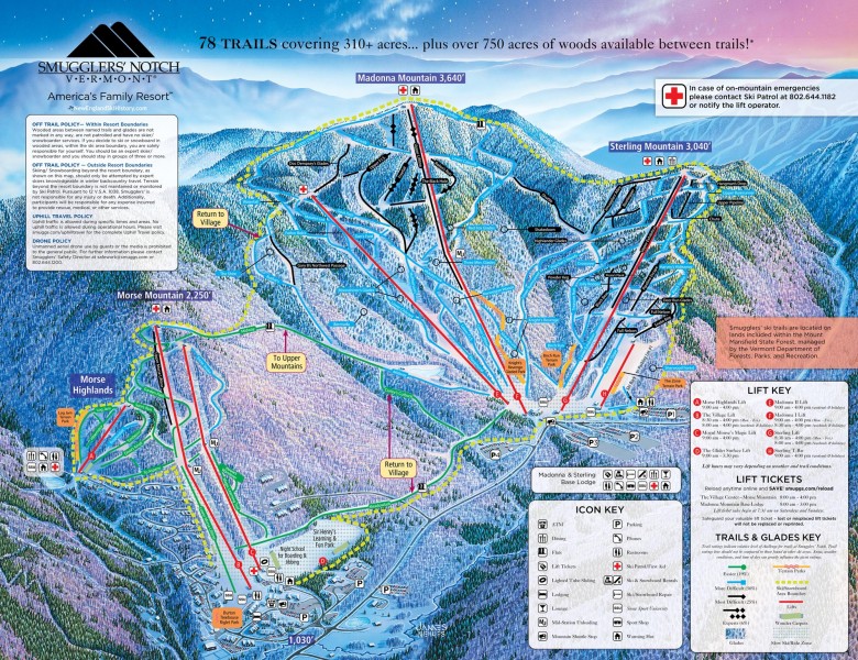 2022-23 Smugglers Notch Trail Map