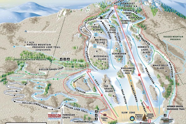 2023-24 Camden Snow Bowl Trail Map
